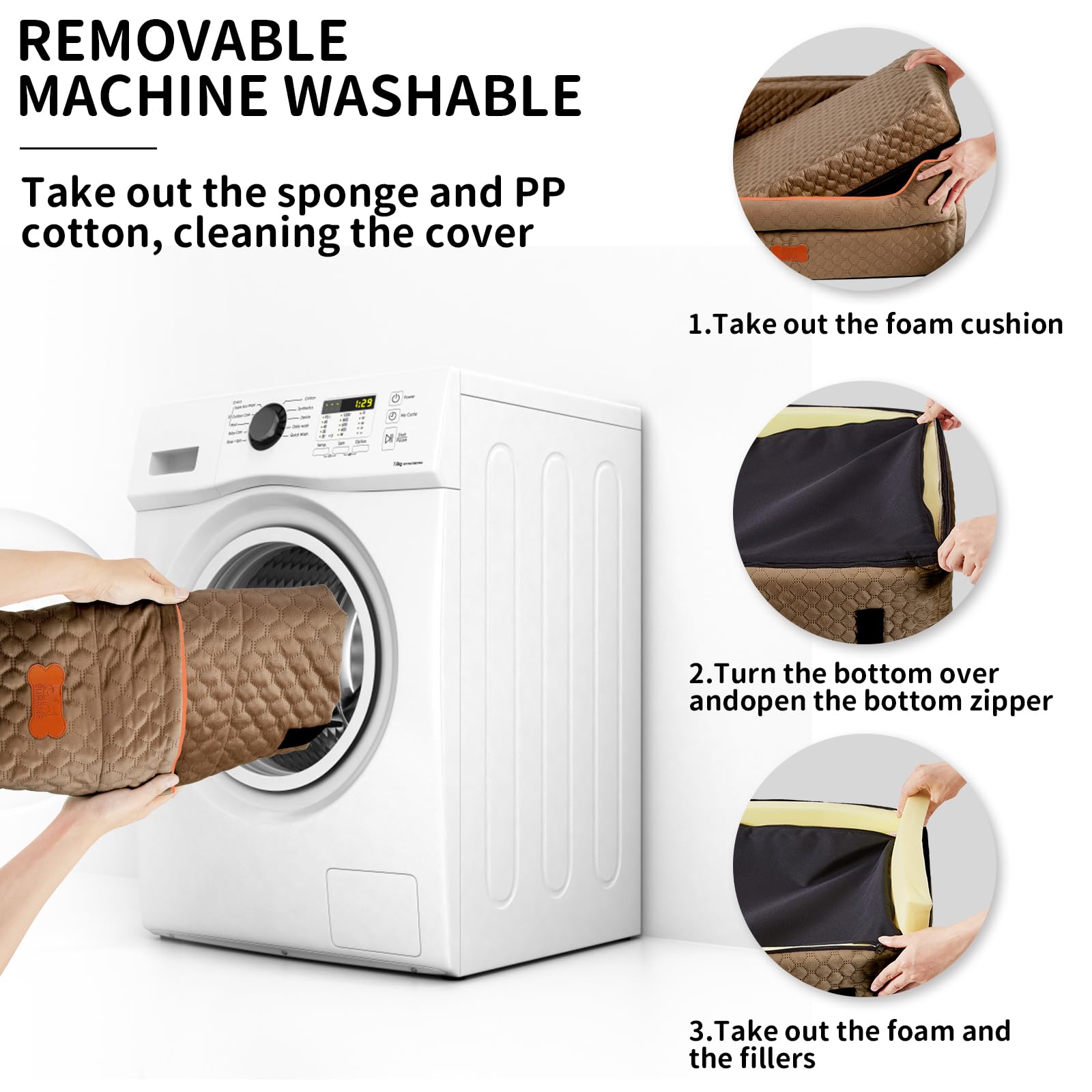 EUHAMS dog seat removable washable cover for quick cleanup after trips.