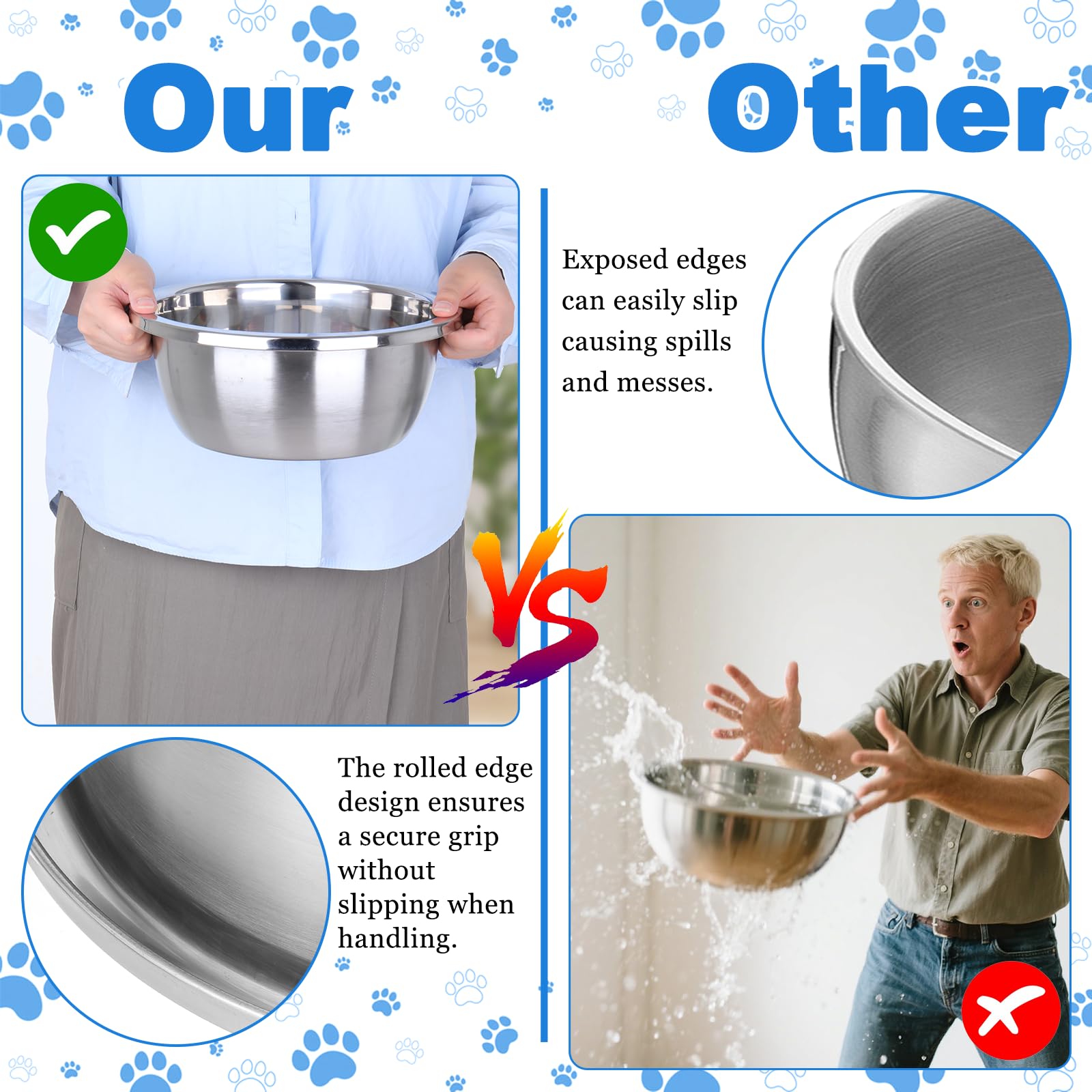 EupHHonycs six-pack set offers separate bowls for food and water or multi-pet homes.