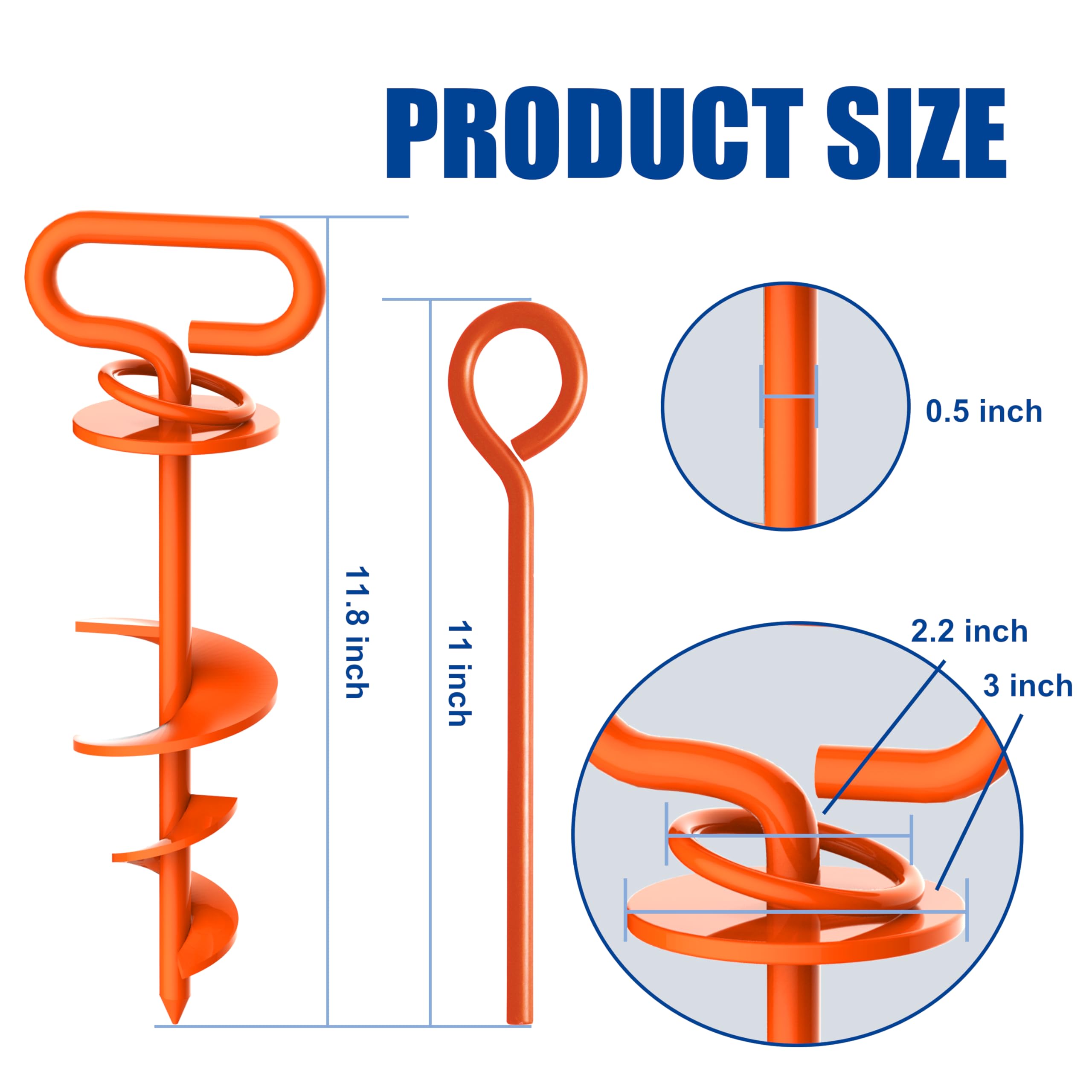 Eurmax two-pack orange dog anchor highlights portability for travel and outdoor adventures.
