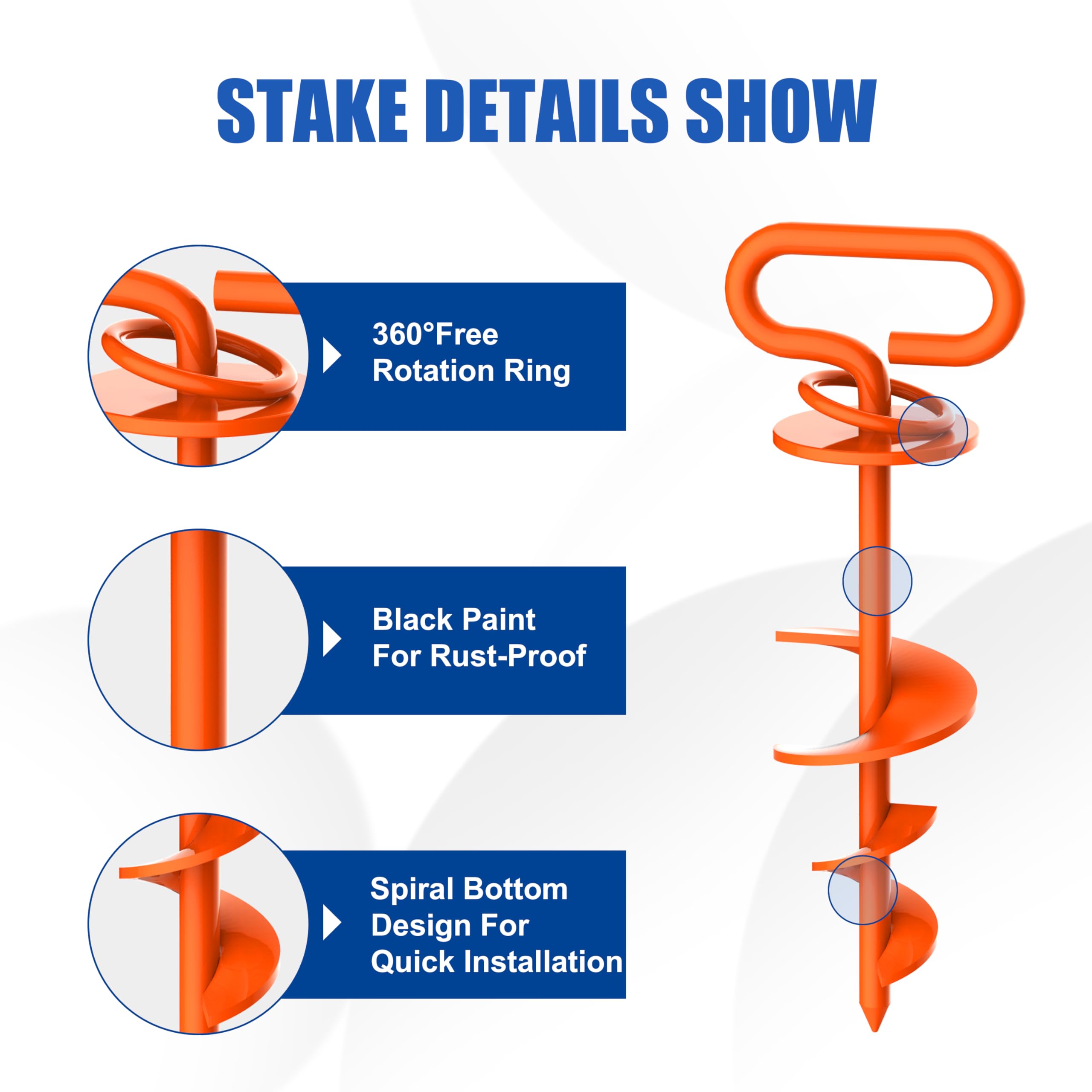 Eurmax blade design provides maximum force resistance and prevents stake bending for rugged terrain.