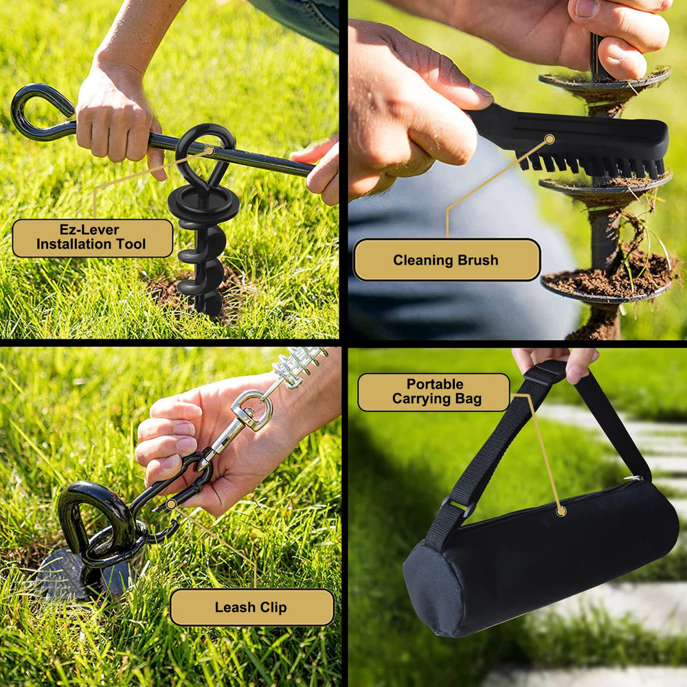 EURMAX stake used on beach sand for stable leash anchor.