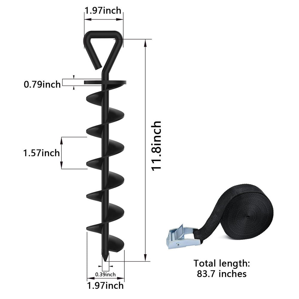 Eurmax trampoline stakes canopy-belt secures frame for extra safety.