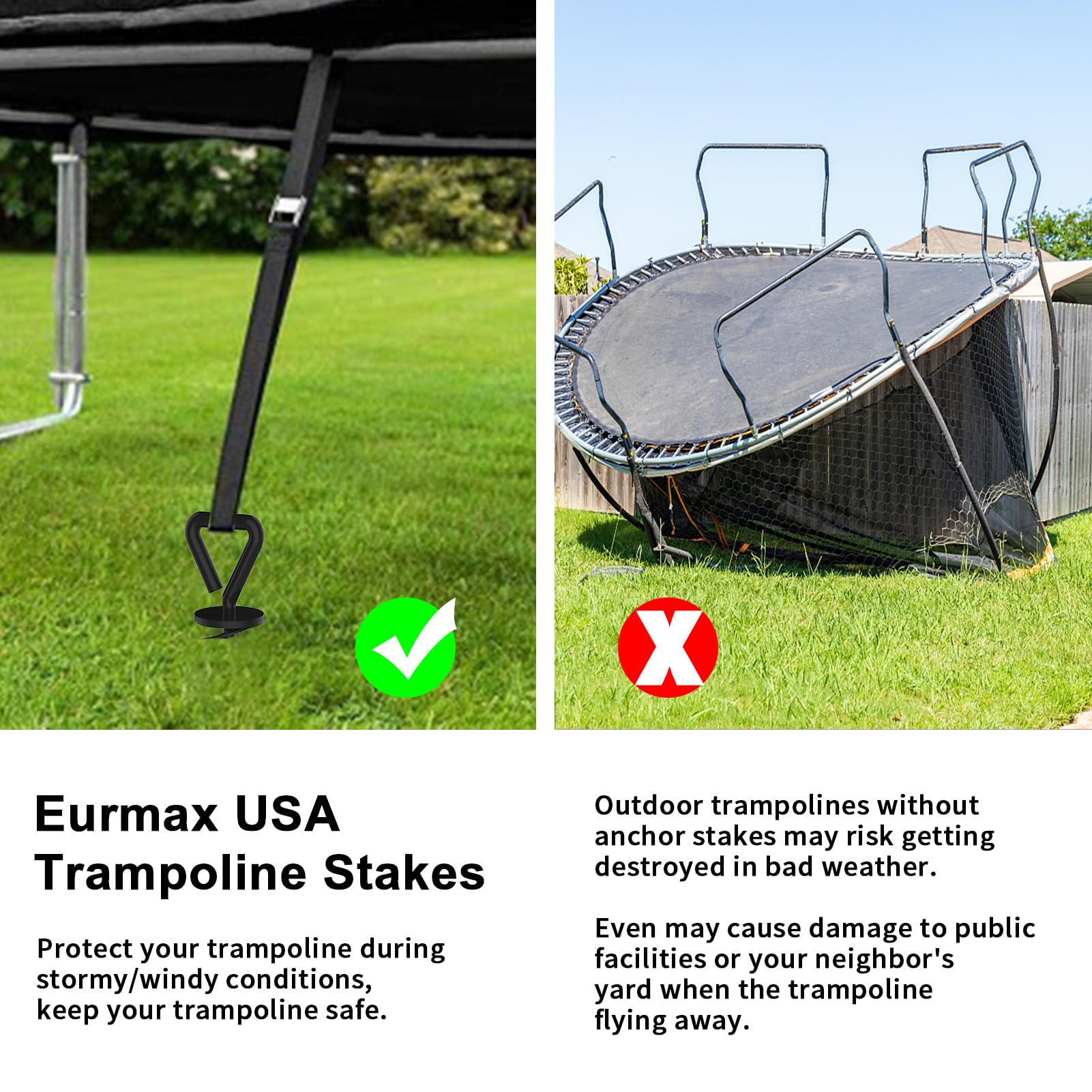 Eurmax trampoline stakes multi-use supports tents tarps and more.