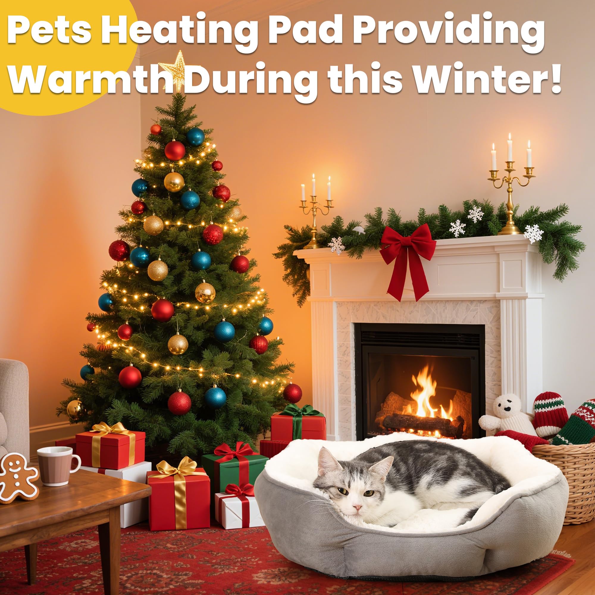 EursurePet heated bed overheating protection ensures pet safety.