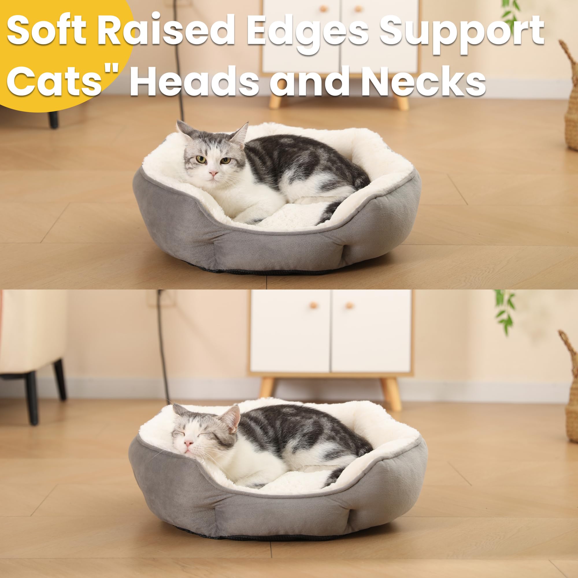 EursurePet heated bed round nest design creates secure, private curling space.