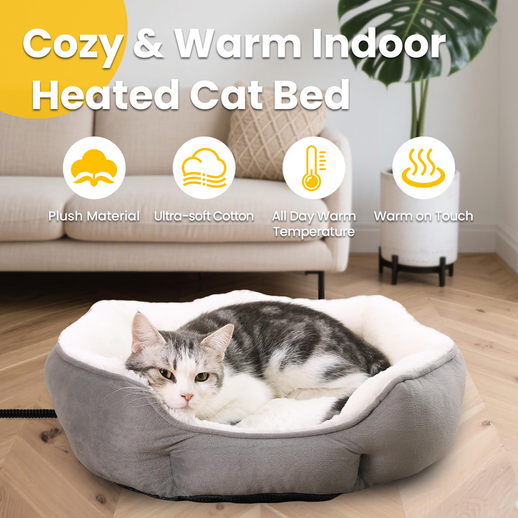 EursurePet heated bed warm pad highlights safe, steady warmth for pets.