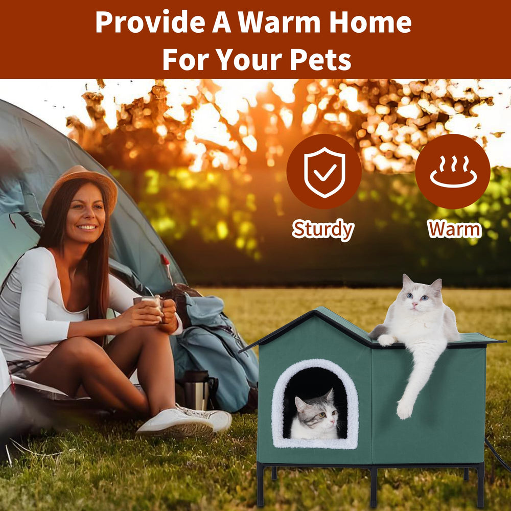 EursurePet outdoor cat house cozy hideaway interior highlights snug privacy for feral cats.