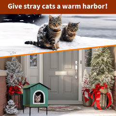 EursurePet warm home for outside stray cats offers a snug sleeping nook year-round.