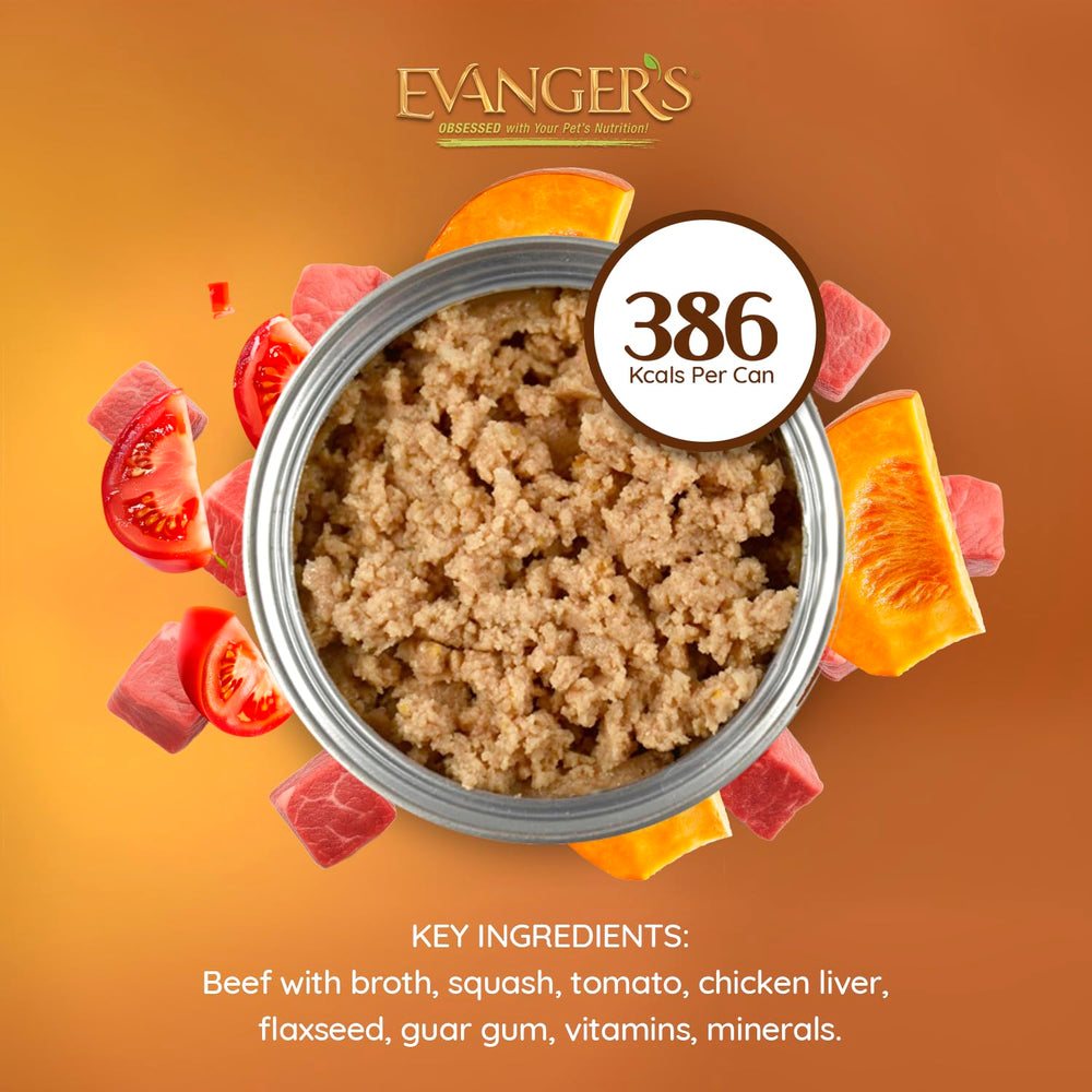 Evanger's Beef It Up 12-count pack for convenient multi-cat feeding.