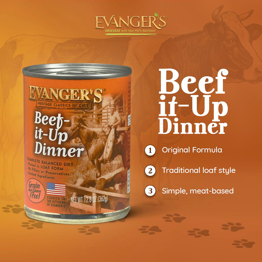 Evanger's Beef It Up loaf-close shows moist, palatable texture for cats.