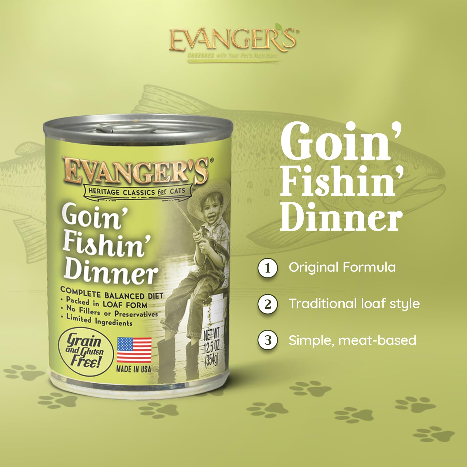 Evanger's Goin’ Fishin’ Dinner serving bowl highlights easy serving and loaf texture.