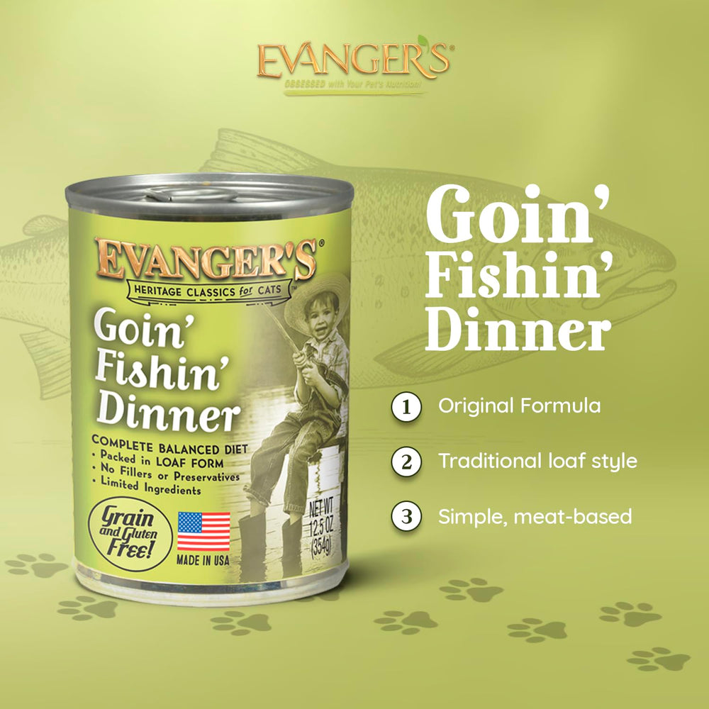 Evanger's Goin’ Fishin’ Dinner serving bowl highlights easy serving and loaf texture.