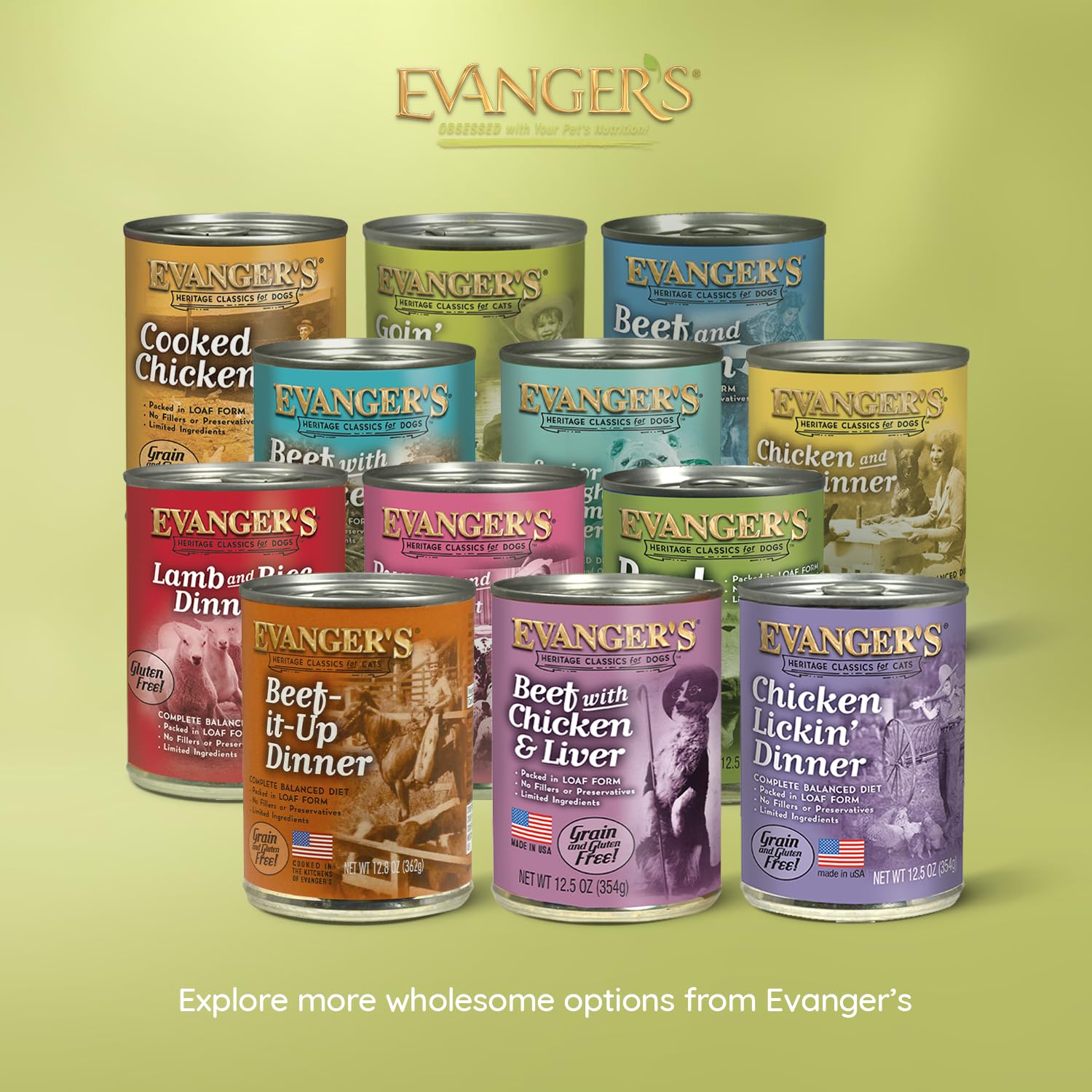 Evanger's Goin’ Fishin’ Dinner usa-packaging signals American-made quality and BPA-free cans.