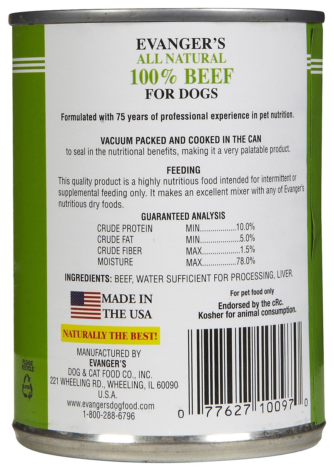 Evanger's Heritage Classic Beef packaging highlights USA-sourced beef and sustainable materials