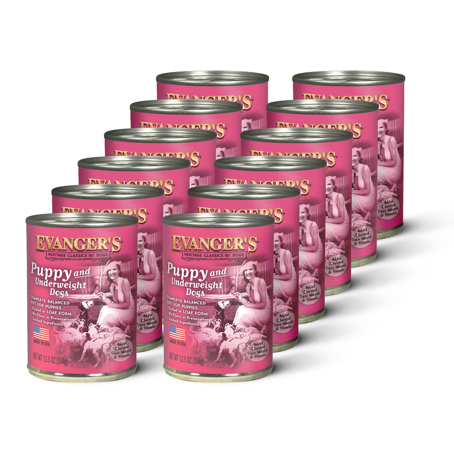 Evanger's Heritage Classic Puppy Chicken Loaf: easy-to-portion meal for growing puppies.