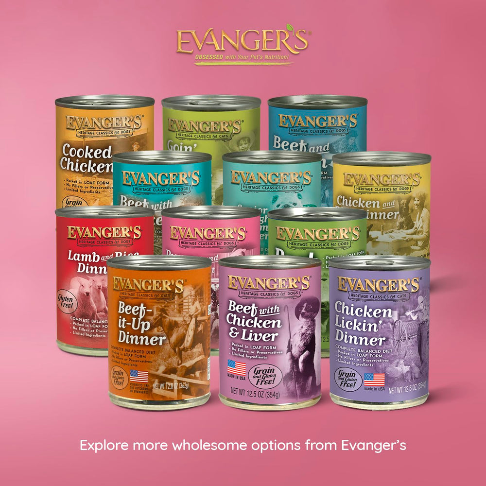 Evanger's Heritage Classic All Life Stages: complete dinner for puppies to seniors.