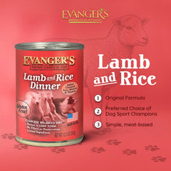 Evanger's Heritage Classic wet dog food bowl serving at mealtime