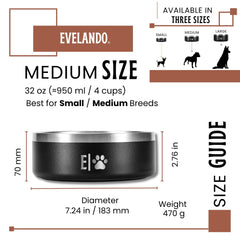 EVELANDO 32 oz dog bowl keeps meals warm during feeding.