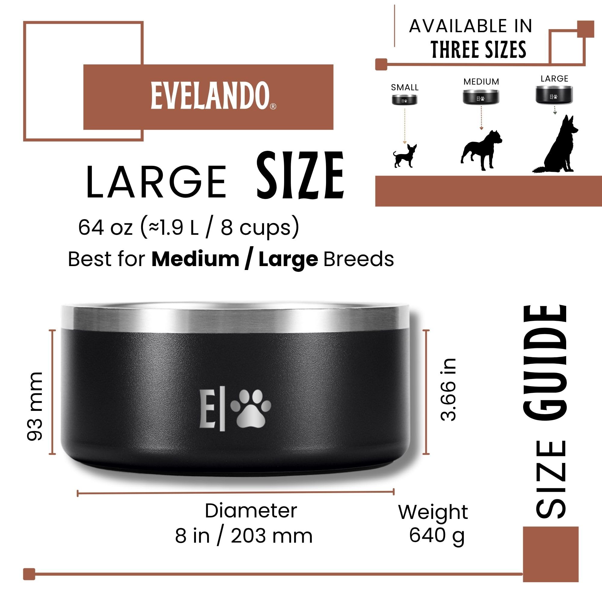 EVELANDO stainless interior dog bowl has a smooth surface for easy cleaning.