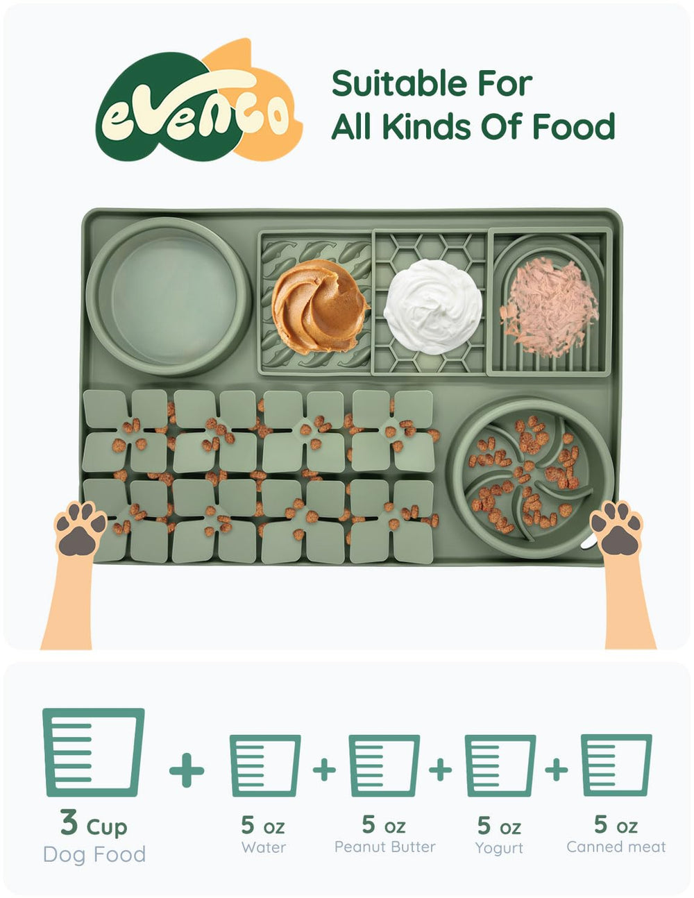 Evenco-interactive-sniff-mat-slow-eating supports mindful meals and busy activity during daily routines.