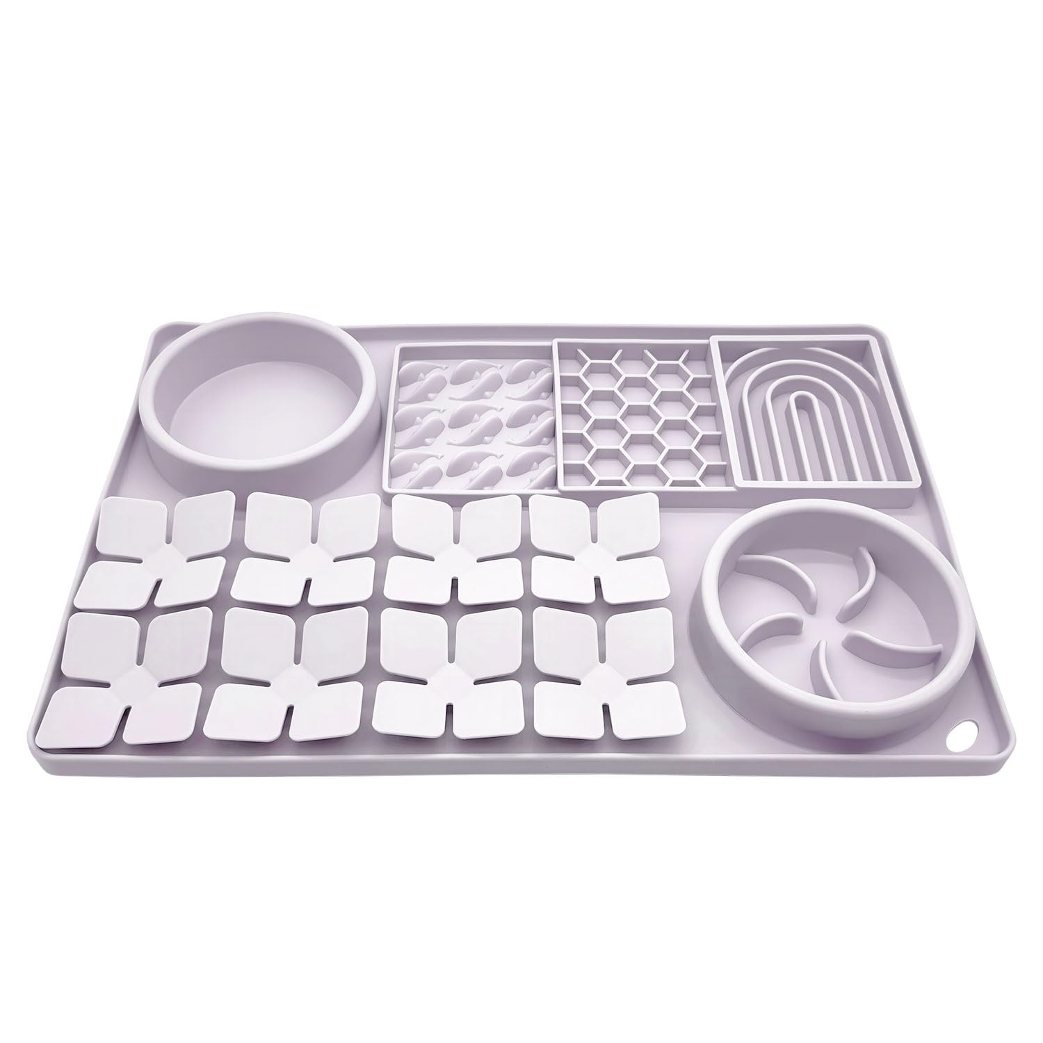 Evenco silicone lick mat suction cups image highlights secure attachment during feeding.