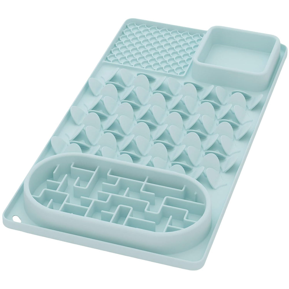 Evenco slow feeder bowl large 21x11 mint green supports slower eating.