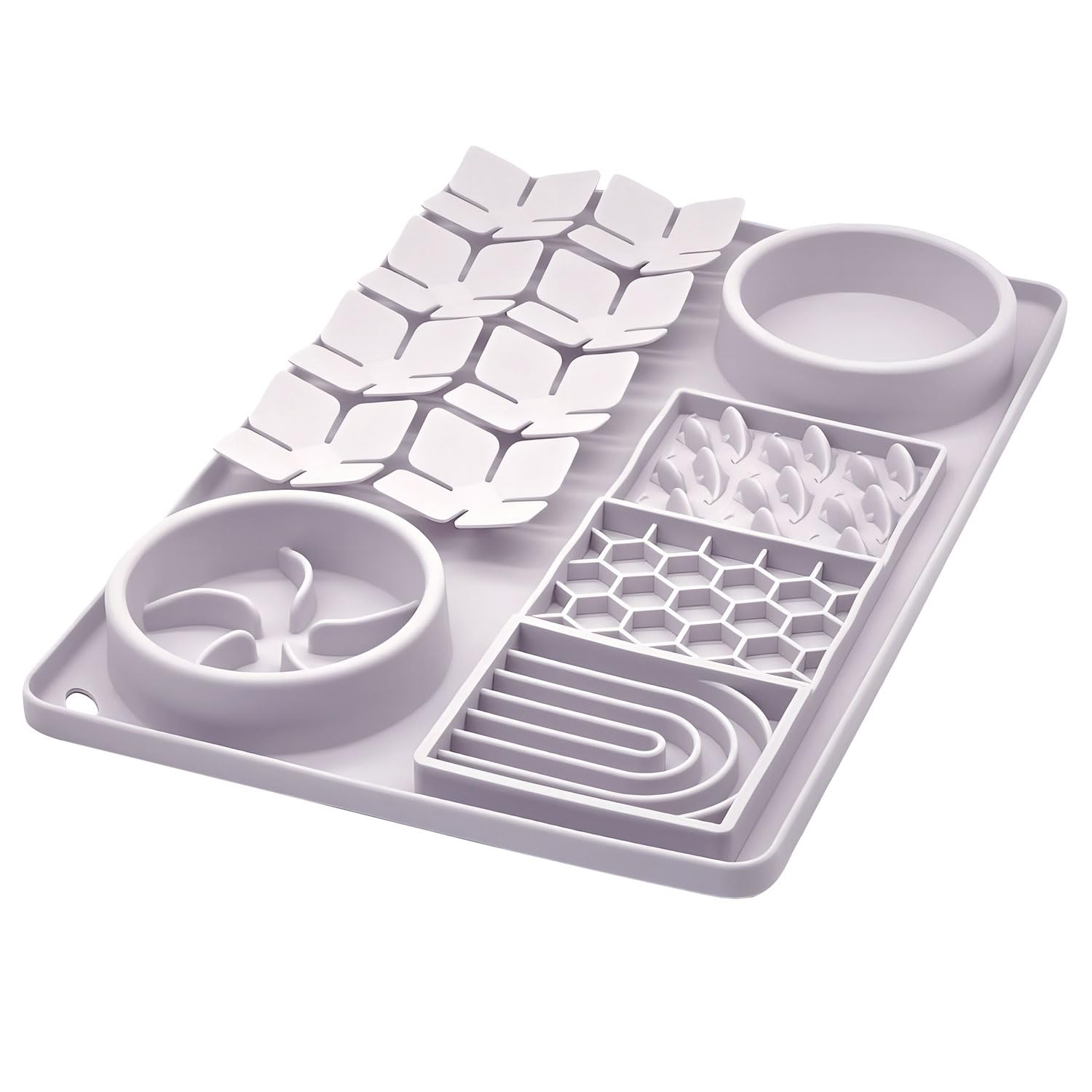 Evenco slow feeder bowl top view with multi-zone design for calmer, slower meals.
