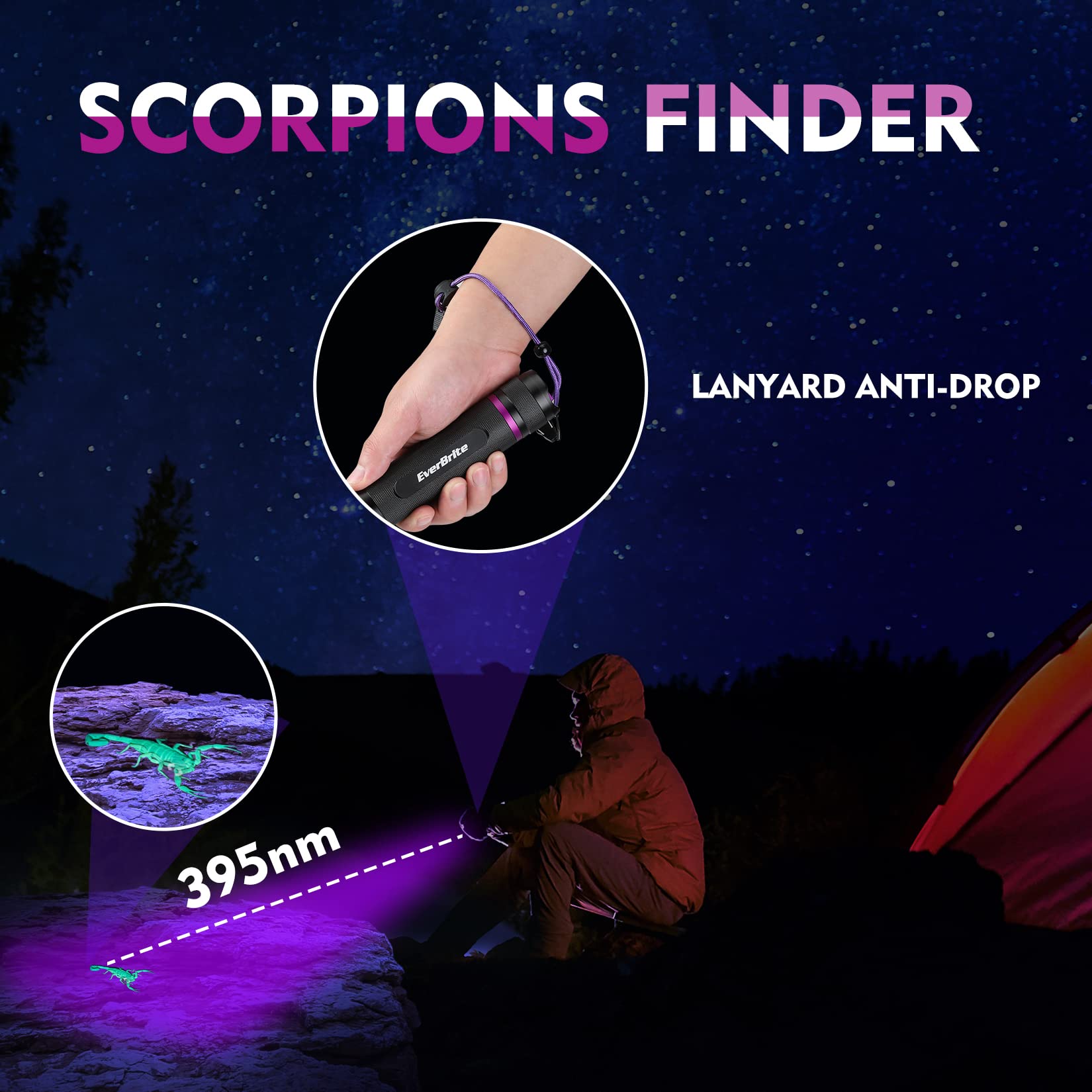 EverBrite UV flashlight ships with batteries for immediate use.