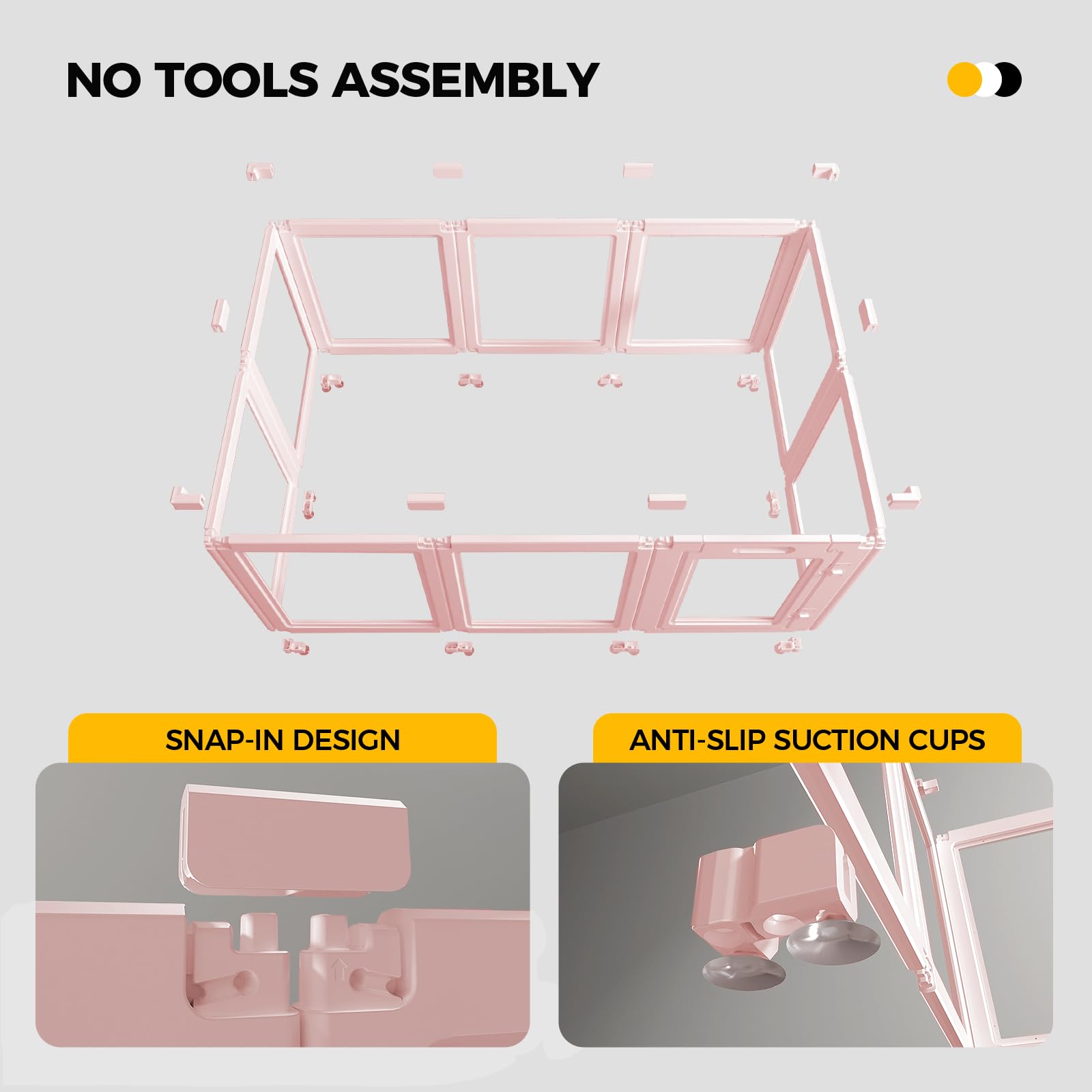 Everfront playpen setup options show customizable shapes for small spaces.
