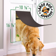 Evergreen Pet Supplies easy-install flap shown with screwdriver for quick pet independence