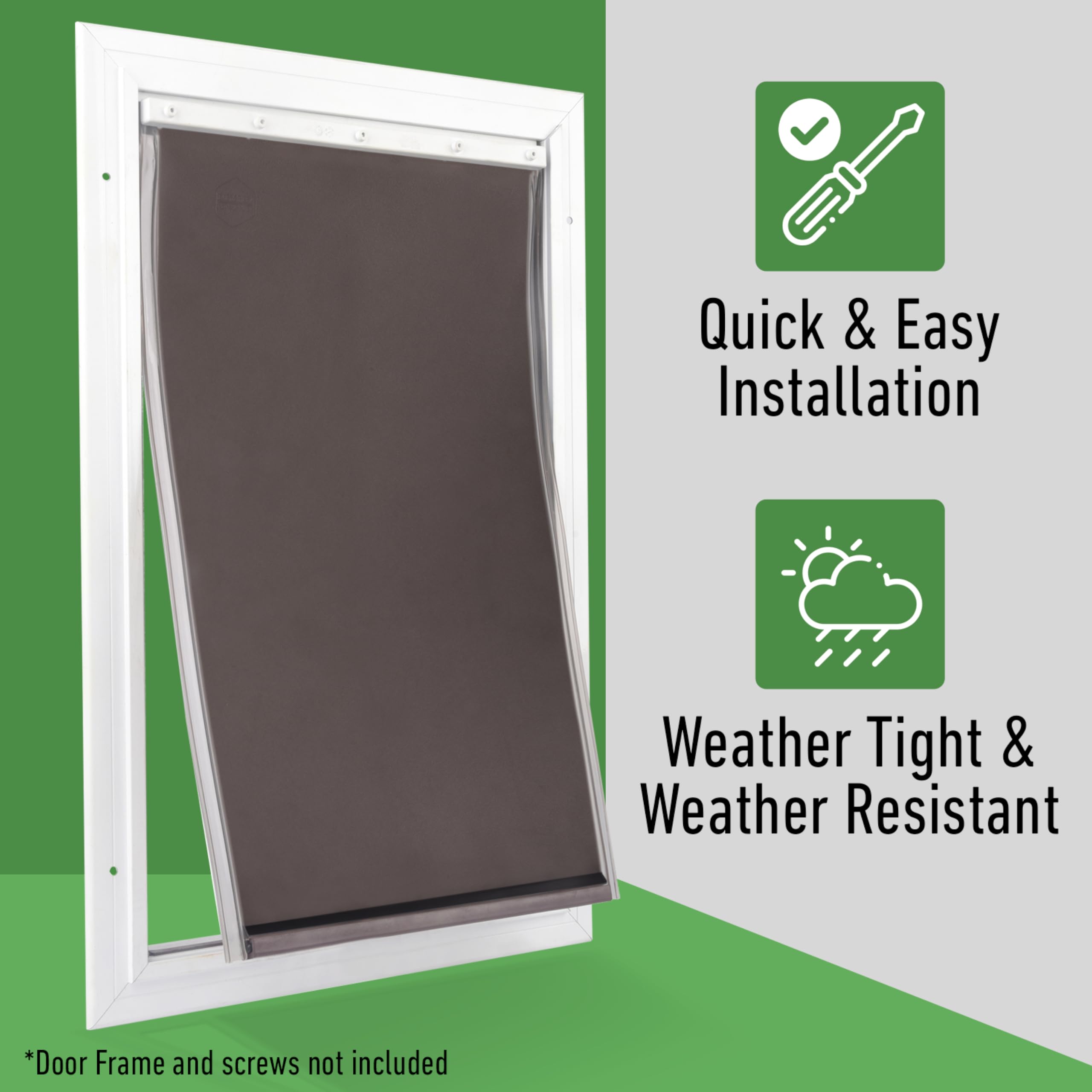 Evergreen Pet Supplies large brown dog door flap suitable for big dogs and sliding doors