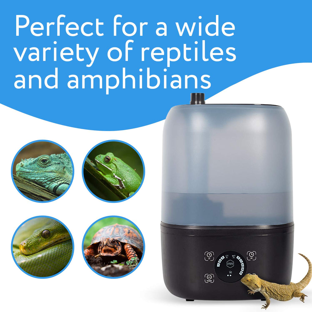 Evergreen Pet Supplies Reptile Fogger supports automatic misting for steady enclosure humidity.