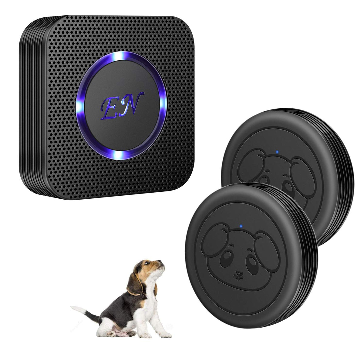 EverNary dog door bell transmitter on door helps pets ask to go outside.