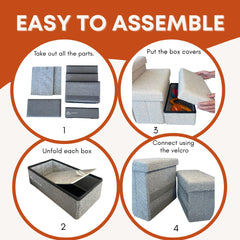 EVERPUP folding dog stairs demonstrate adjustable height for various furniture.