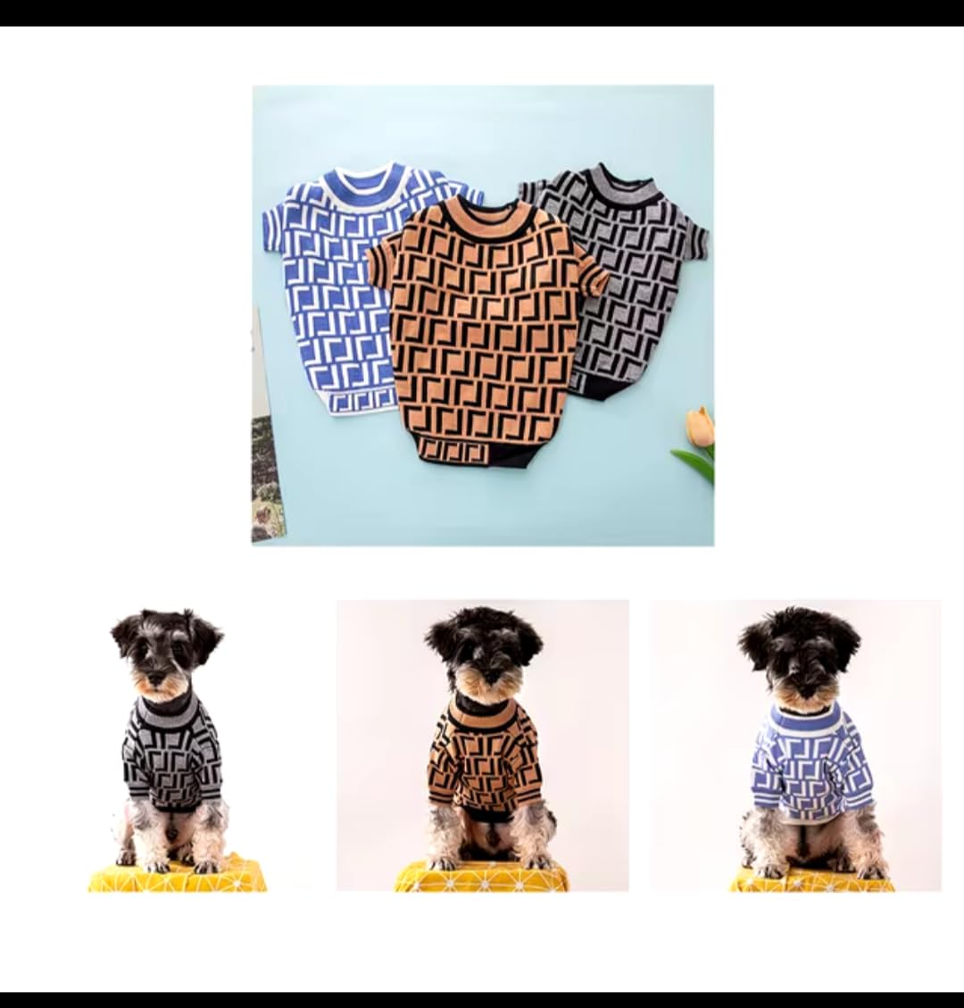 Everything Chic Luxury Dog Sweater back view shows seamless finish for comfort