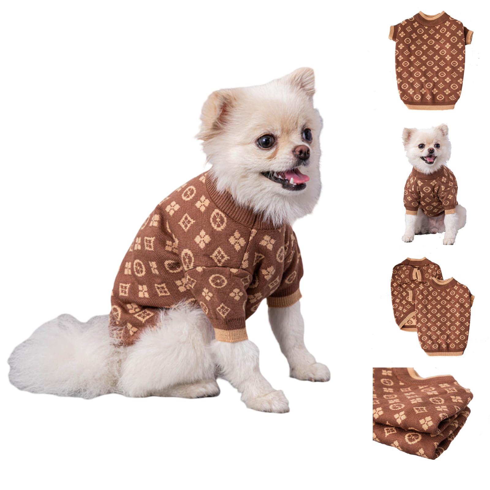 Everything Chic luxury dog sweater cocoa knit close-up showing soft fabric and warmth