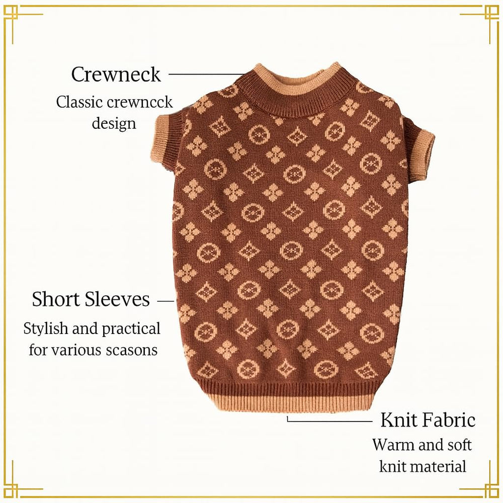 Everything Chic luxury dog sweater full view on a small dog wearing it