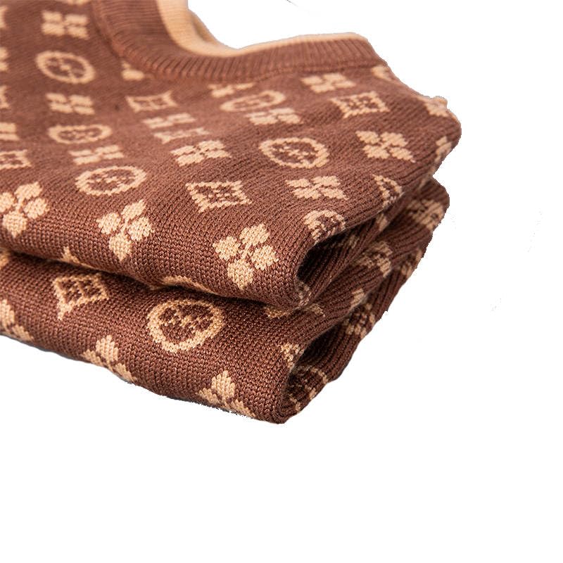 Everything Chic luxury dog sweater XS-L size range display on petite pup