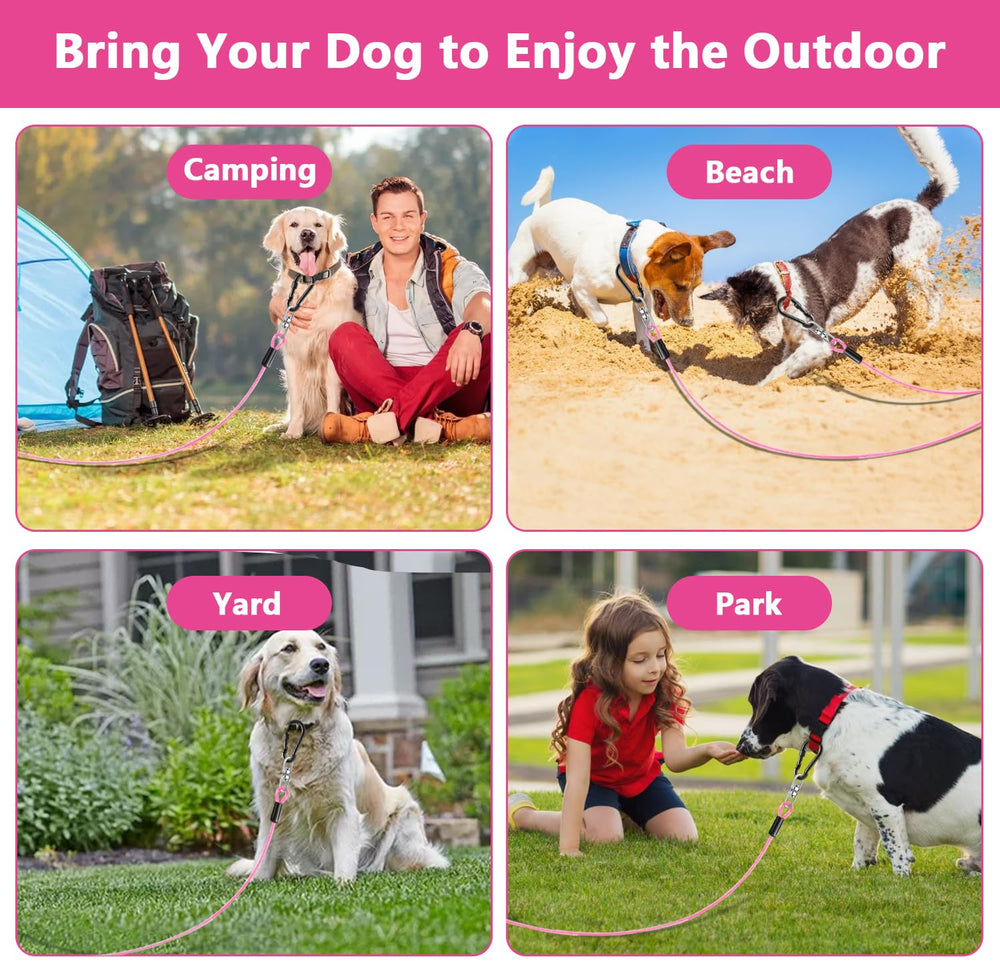 Evilplan tie-out cable in easy-clean coating after outdoor play.