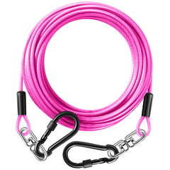 Evilplan 50ft dog tie-out cable in action for outdoor running.
