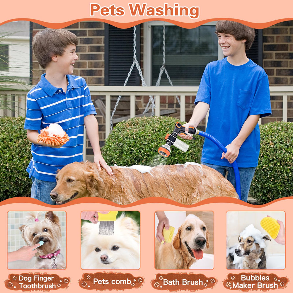EVILTO 8-in-1 spray patterns ideal for car washing and pet baths.