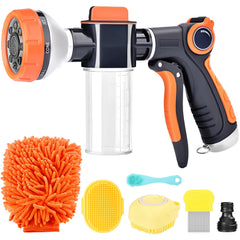 EVILTO upgrade dog washing hose attachment with eight spray patterns for easy pet baths.