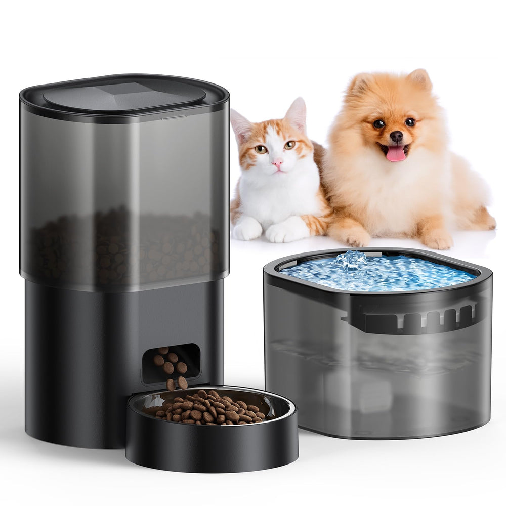 Evoliq automatic cat feeder front view enables scheduled meals for pets.