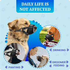 Evollax dog-muzzle adjustable-straps-xxl provides a snug, secure fit for big dogs.