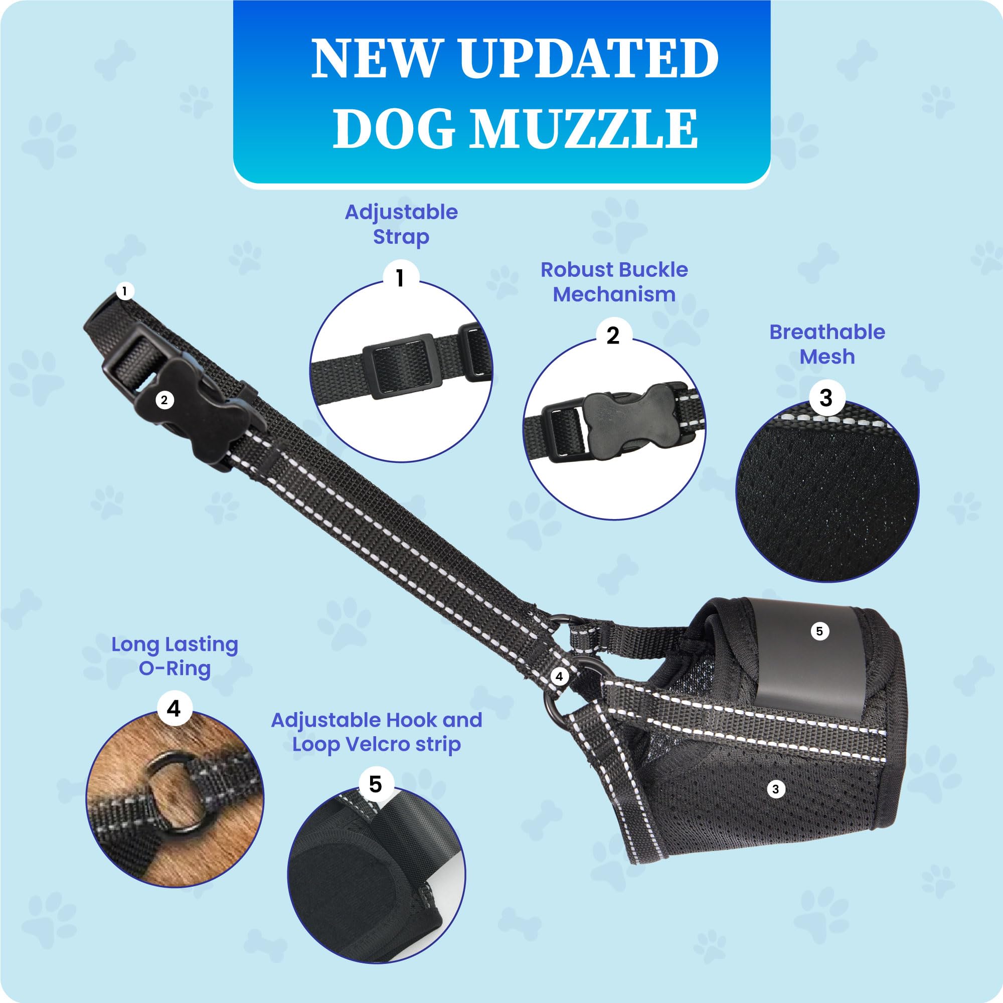 Evollax dog-muzzle durable-lightweight-material combines strength with a light feel.