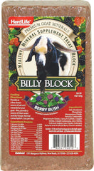 Evolved Billy Block Berry Bush image showing a goat mineral treat for daily nutrition support.