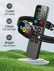 Evuime iconed collar and remote light up to reinforce cue-based training.