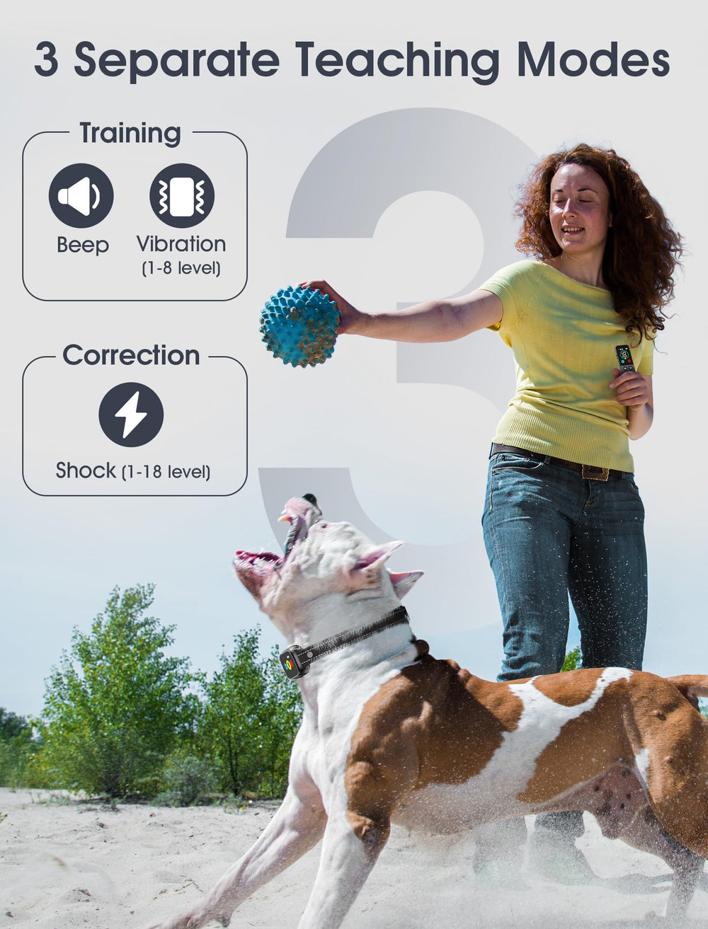 Evuime waterproof dog collar receiver withstands outdoor sessions and splashes.