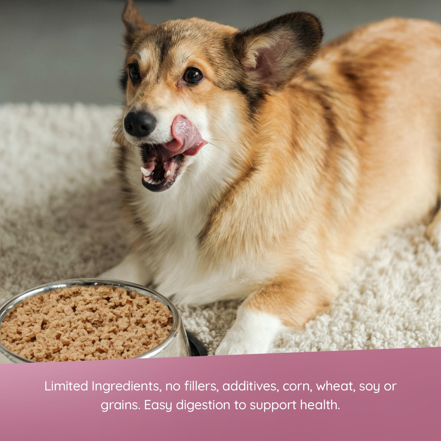 EVX Restricted Diet image with ingredients showing L-Carnitine and chondroitin for mobility.