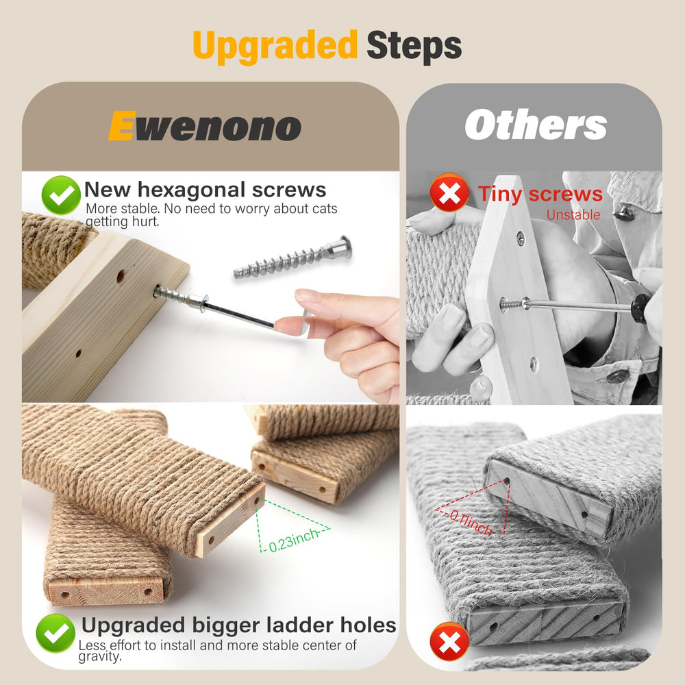 Ewenono catstairs left-right installation demonstrates flexible mounting on any wall